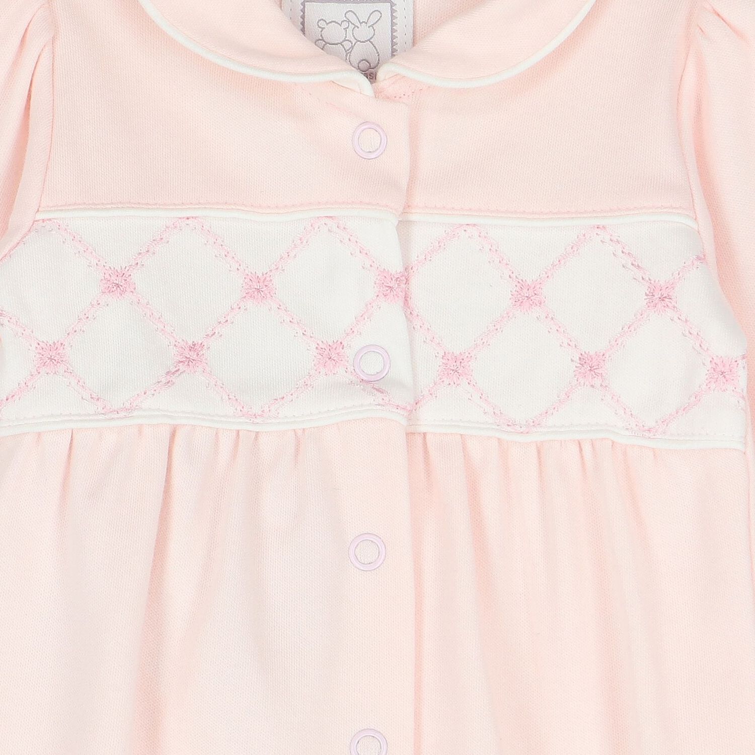 Baby Girls Pink & White Babygrow, 1, hi-res