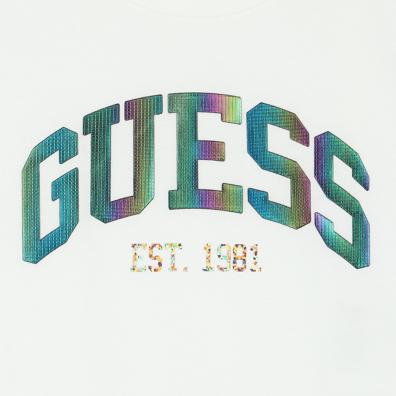 Girls Ivory Iridescent Logo T-Shirt, 1, hi-res