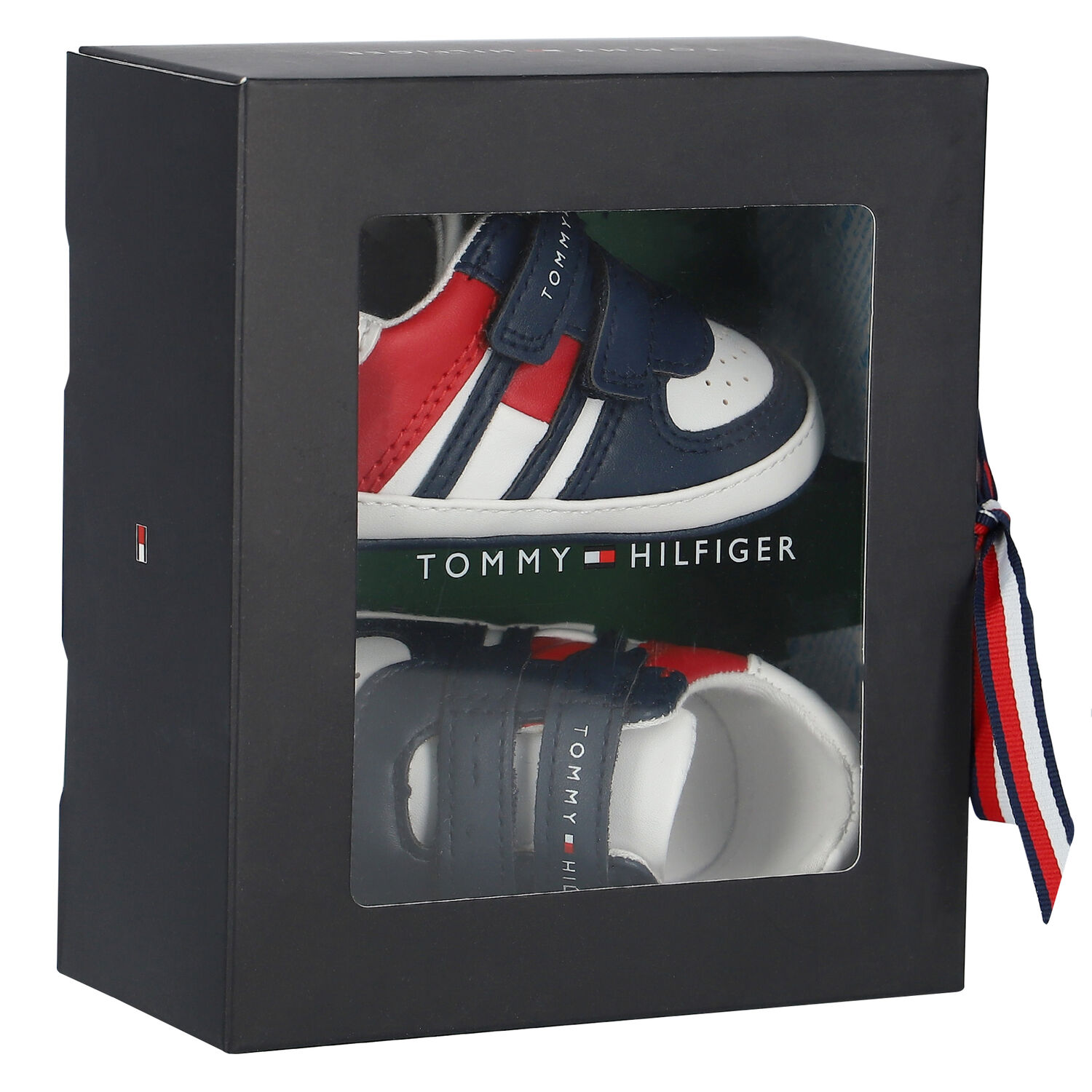 Baby Boys Navy, White & Red Logo Pre Walker Shoes, 1, hi-res