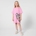 Girls Pink Bubble Tiger Logo Dress, 1, hi-res