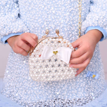 Girls Ivory Pearl Handbag