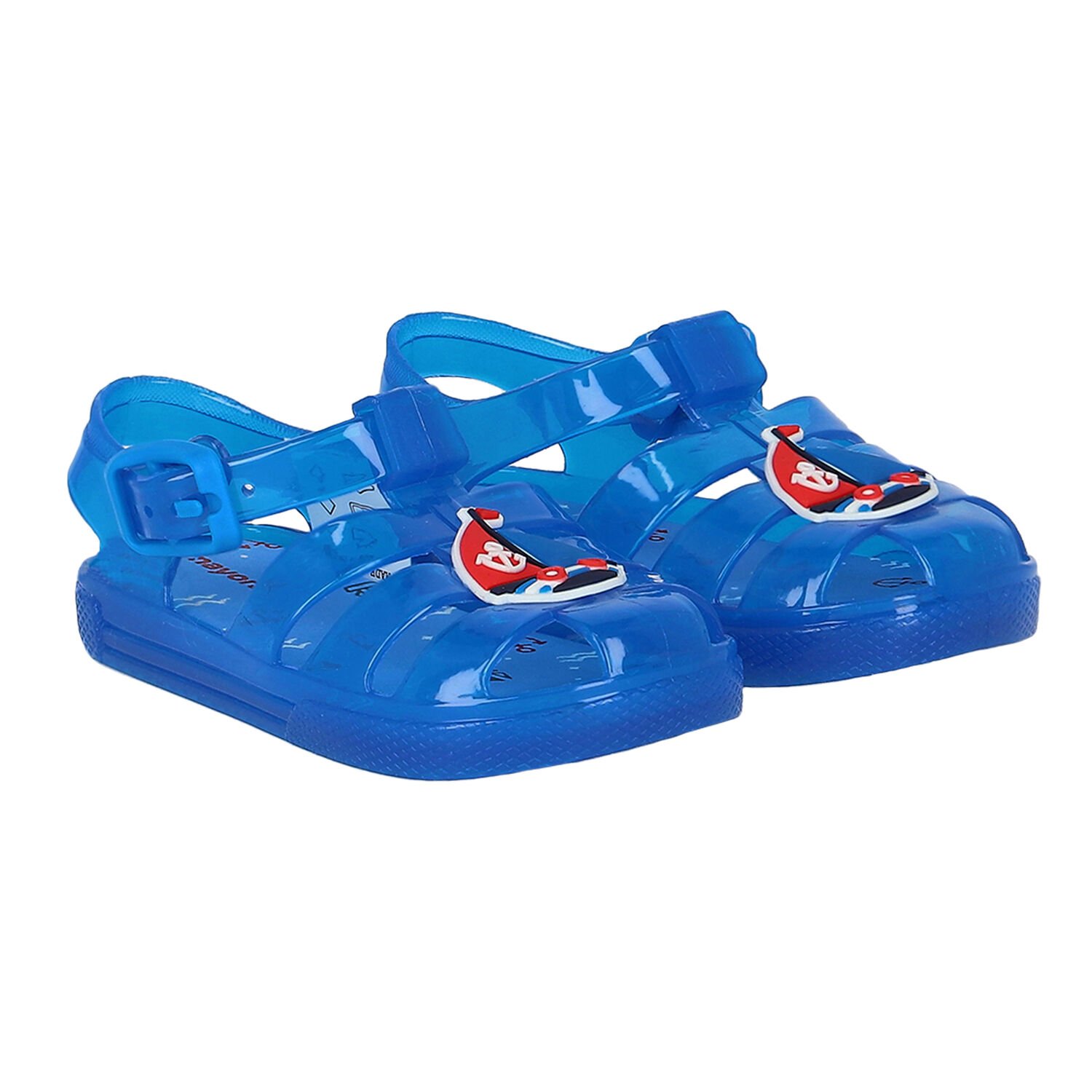 Younger Boys Blue Boat Jelly Shoes, 1, hi-res