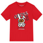 Boys Red Bunny Bear Logo T-Shirt, 1, hi-res