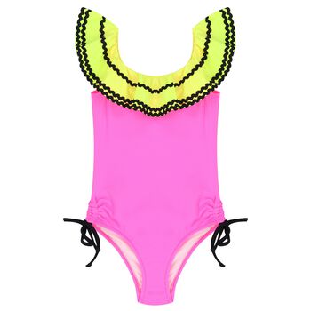 Girls Pink & Yellow Swimsuit