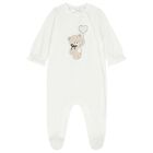 Baby Girls Ivory Teddy Bear Babygrow Set, 1, hi-res