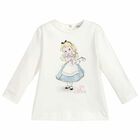 Younger Girls White Alice In Wonderland Top, 1, hi-res