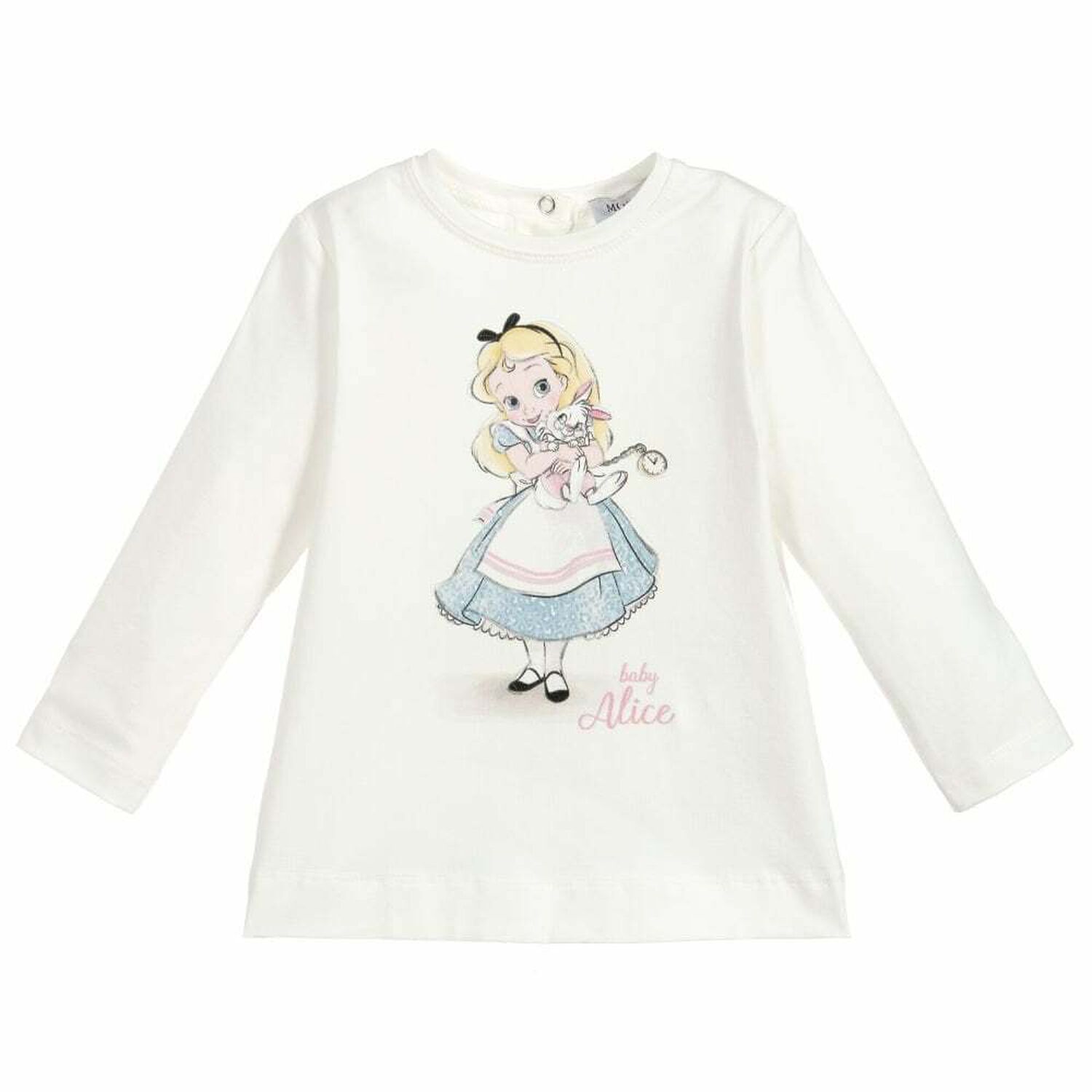 Younger Girls White Alice In Wonderland Top, 1, hi-res