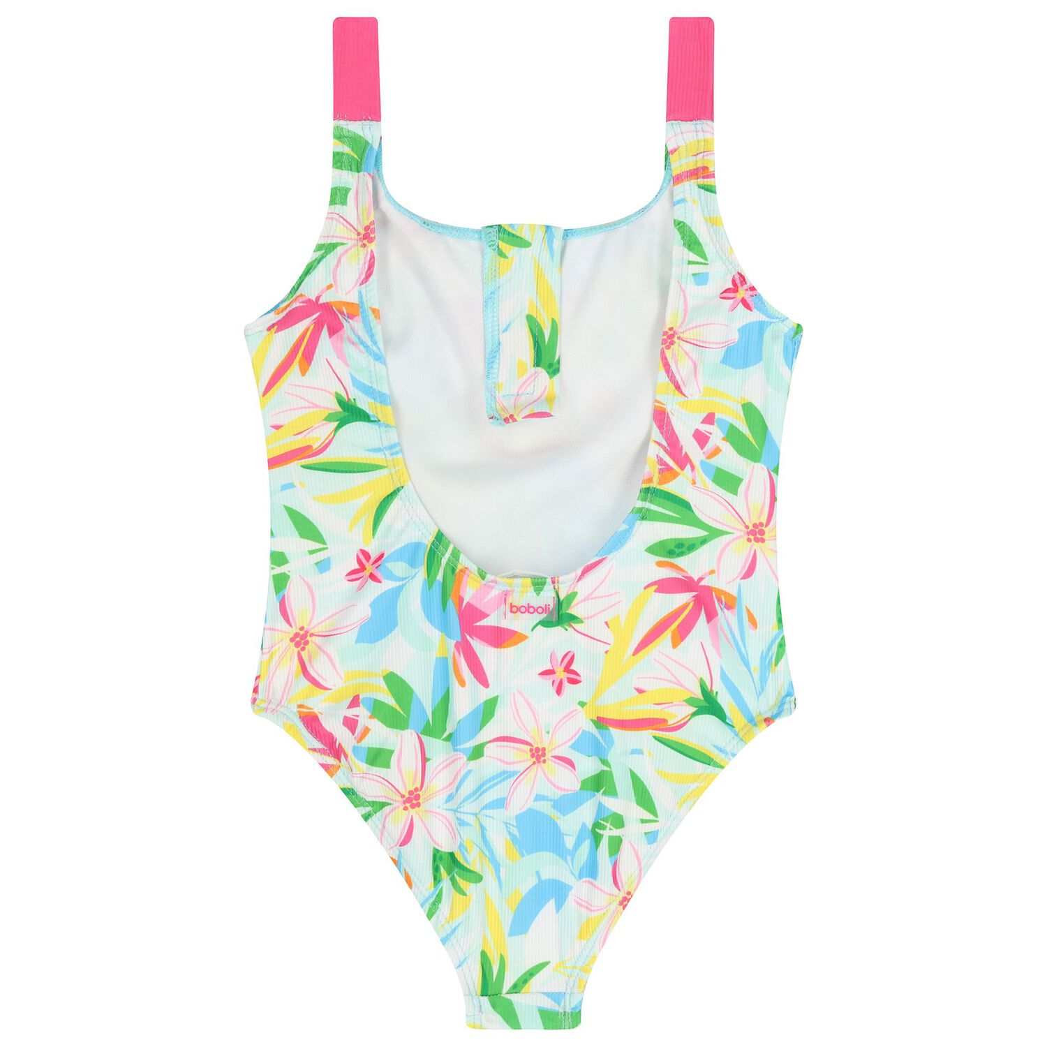 Girls Multi-Coloured Floral Swimsuit , 1, hi-res