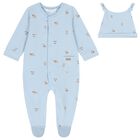 Baby Boys Blue Puppy Babygrow Set, 3, hi-res