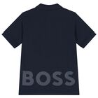 Boys Navy Blue Logo Polo Shirt, 3, hi-res