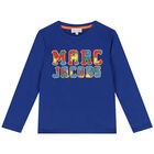 Boys Blue Logo Long Sleeve Top, 1, hi-res