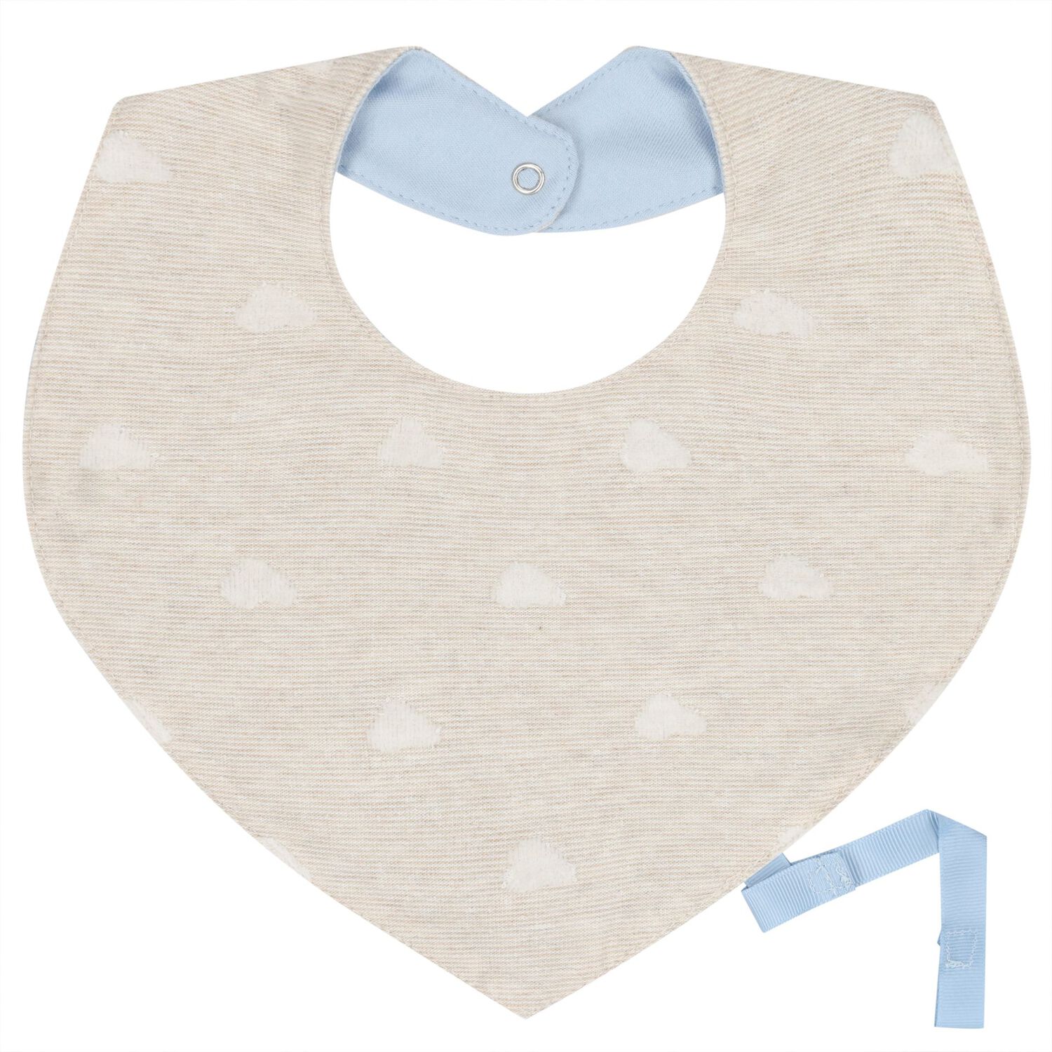 Baby Boys Blue & Beige Waterproof Bib Set ( 2-Pack ), 2, hi-res