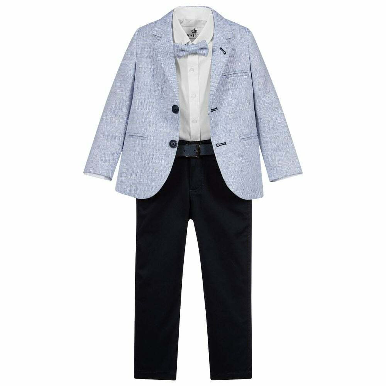 Boys Blue & White Suit Set, 1, hi-res image number null