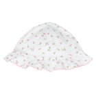 Baby Girls White & Pink Rose Hat, 1, hi-res