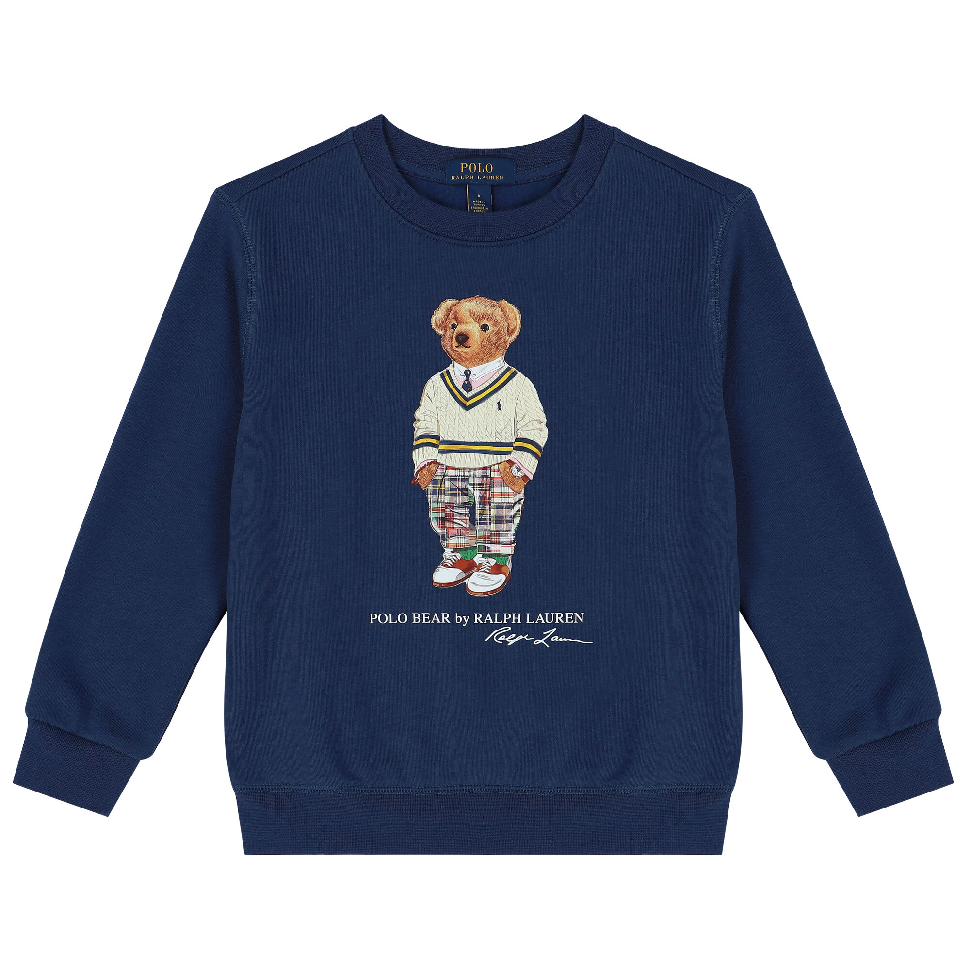 Ralph Lauren Boys Navy Blue Polo Bear Sweatshirt Junior Couture UK