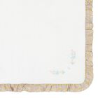 Baby Girls Ivory Ruffled Floral Blanket, 1, hi-res