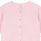 Girls Pink Pearl Cardigan, 1, hi-res