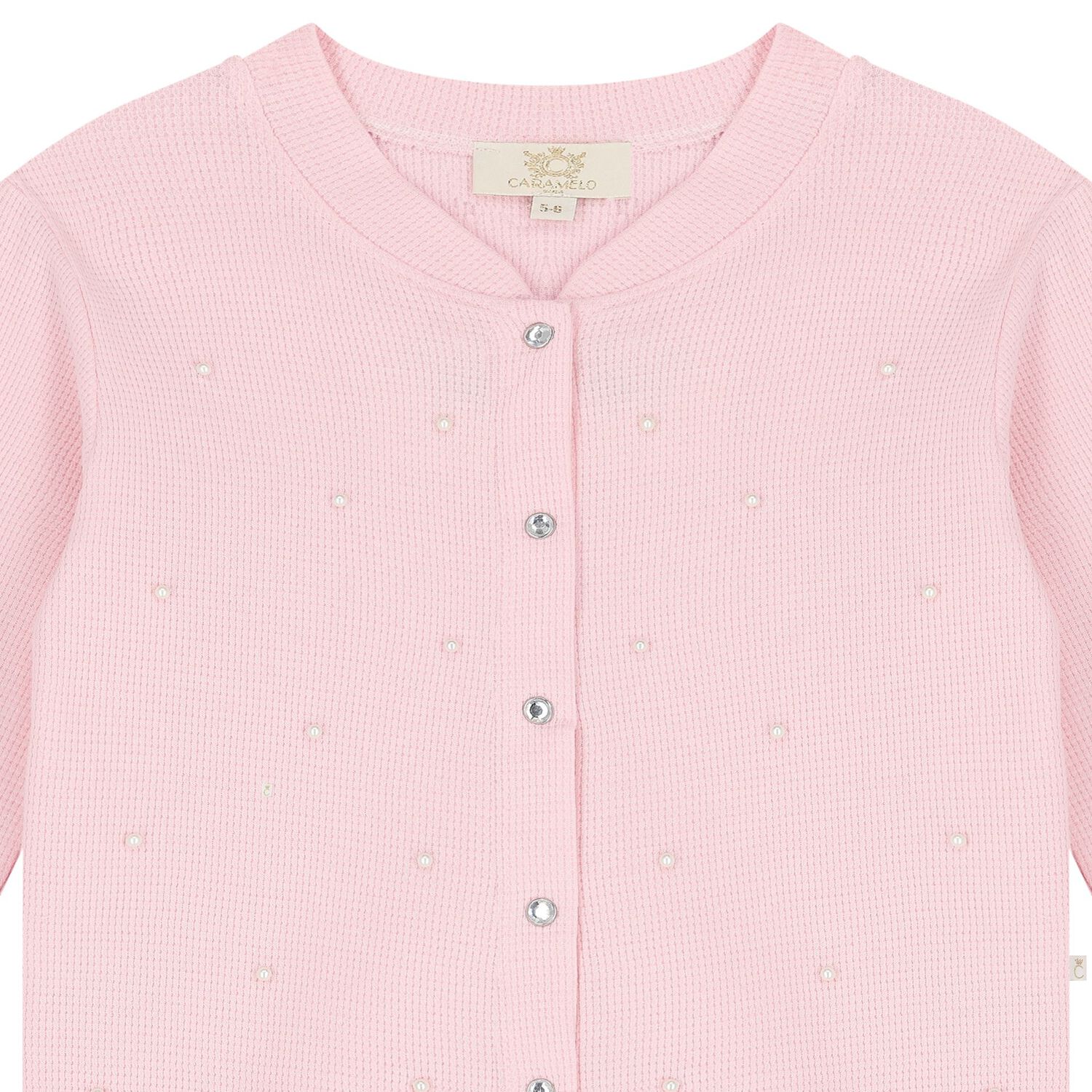 Girls Pink Pearl Cardigan, 1, hi-res image number null
