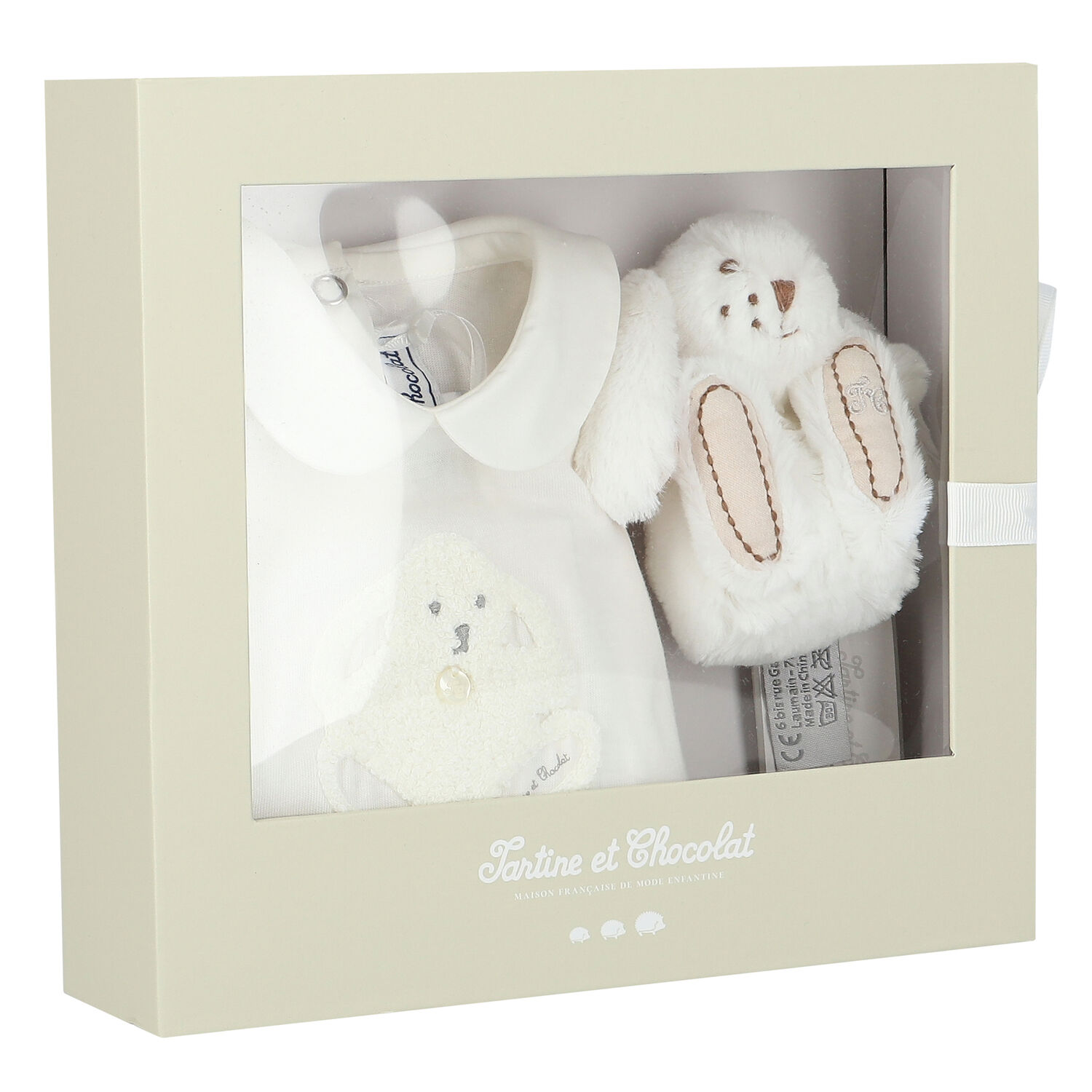 Ivory Rabbit Babygrow Set, 1, hi-res