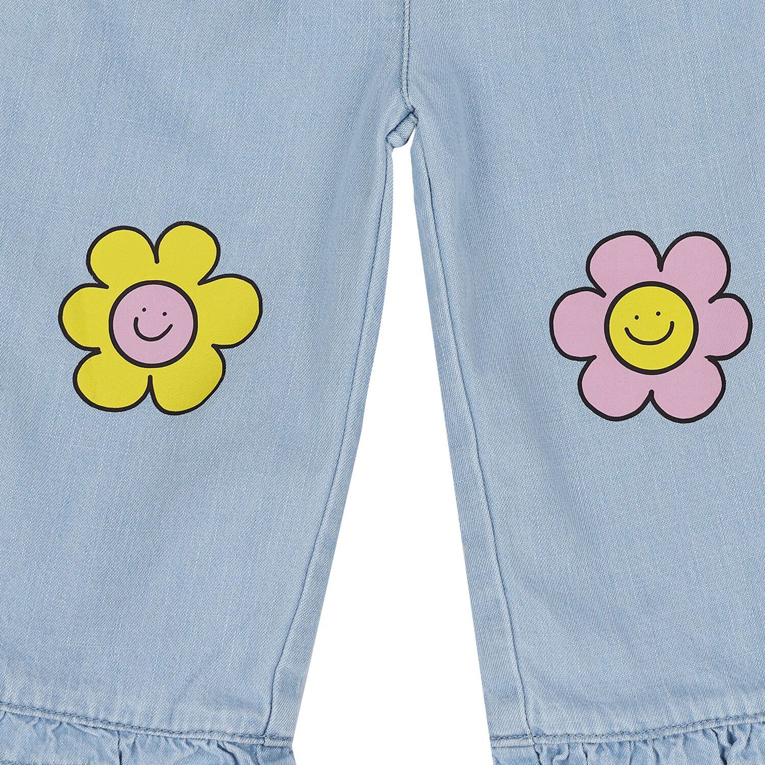 Younger Girls Blue Denim Trousers, 1, hi-res