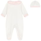 Baby Girls Ivory & Pink Babygrow Set, 1, hi-res