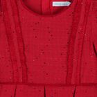 Girls Red Tweed Sequin Dress, 1, hi-res