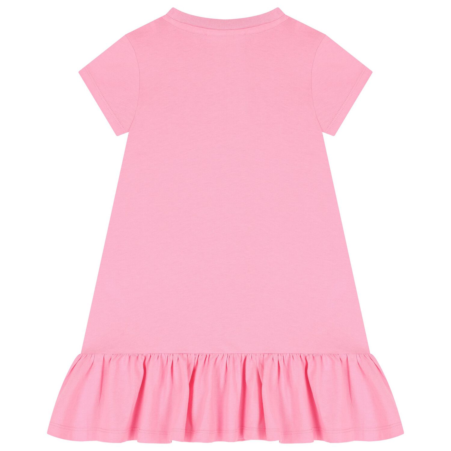 Girls Pink Strass Crystal Logo Dress, 1, hi-res