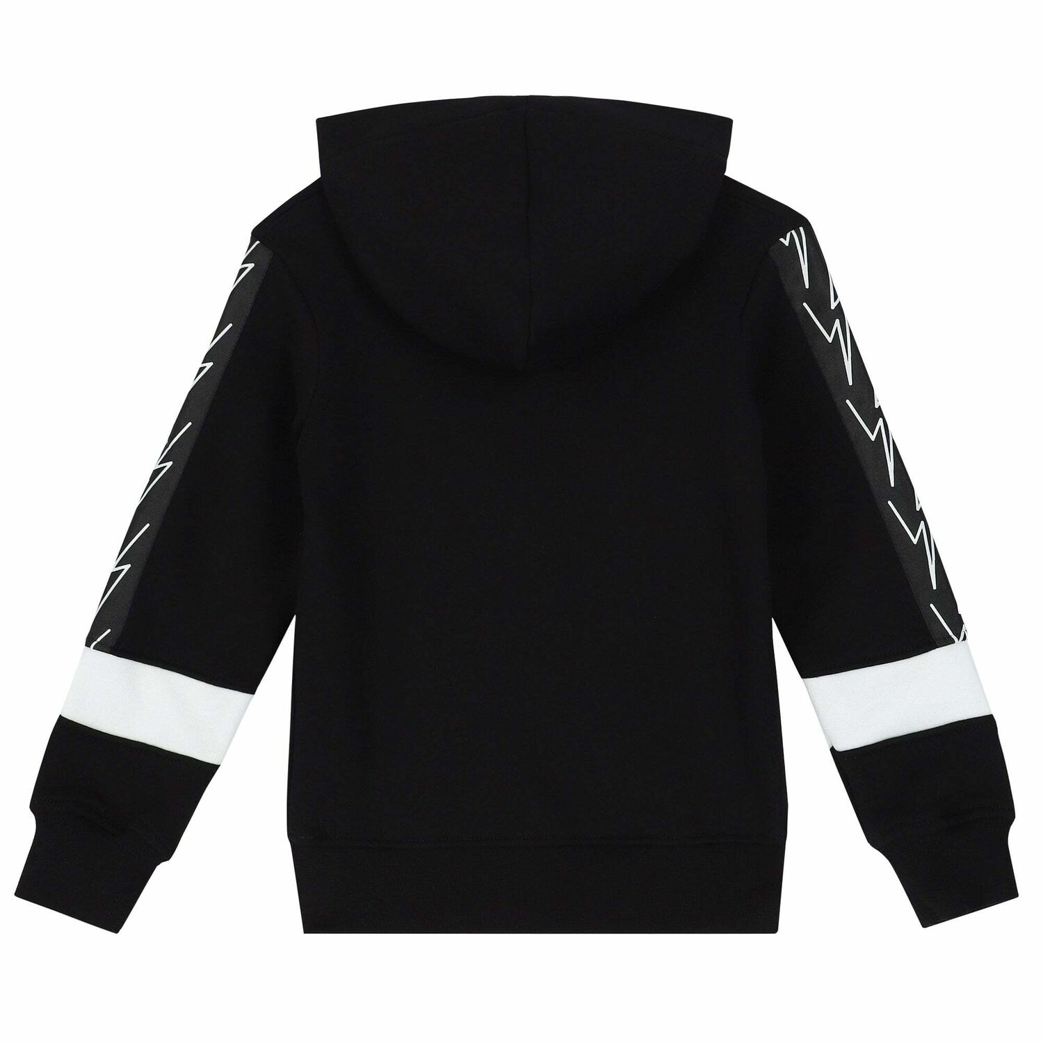 Boys Black Logo Hooded Top, 1, hi-res