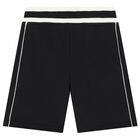 Boys White & Black Logo Shorts Set, 1, hi-res