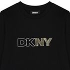 Girls Black Logo Long Sleeve Top, 1, hi-res