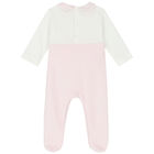 Baby Girls Pink & Ivory Embellished Babygrow, 1, hi-res