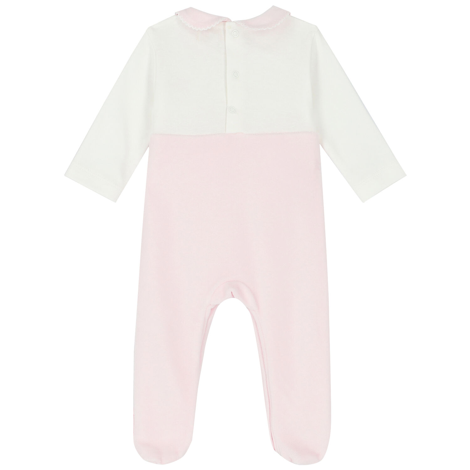 Baby Girls Pink & Ivory Embellished Babygrow, 1, hi-res