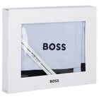 Baby Boys Blue & Navy Blue Logo Blanket, 1, hi-res