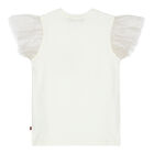 Girls Ivory Tulle Logo Top, 1, hi-res