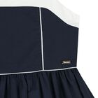 Girls Navy Blue & White Dress, 1, hi-res