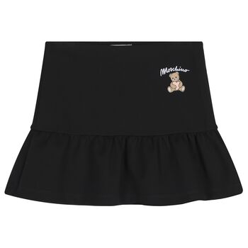 Girls Black Teddy Bear Skirt