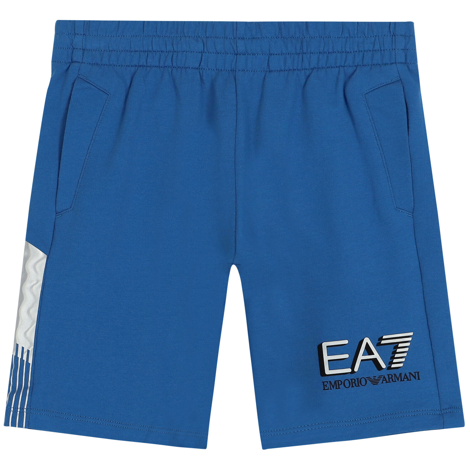 Boys Blue Logo Shorts, 1, hi-res