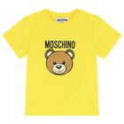 Yellow & White Teddy Bear Logo Shorts Set, 3, hi-res