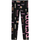Girls White & Black Logo Leggings, 5, hi-res