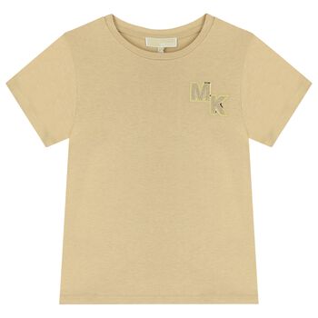 Girls Beige Logo T-Shirt