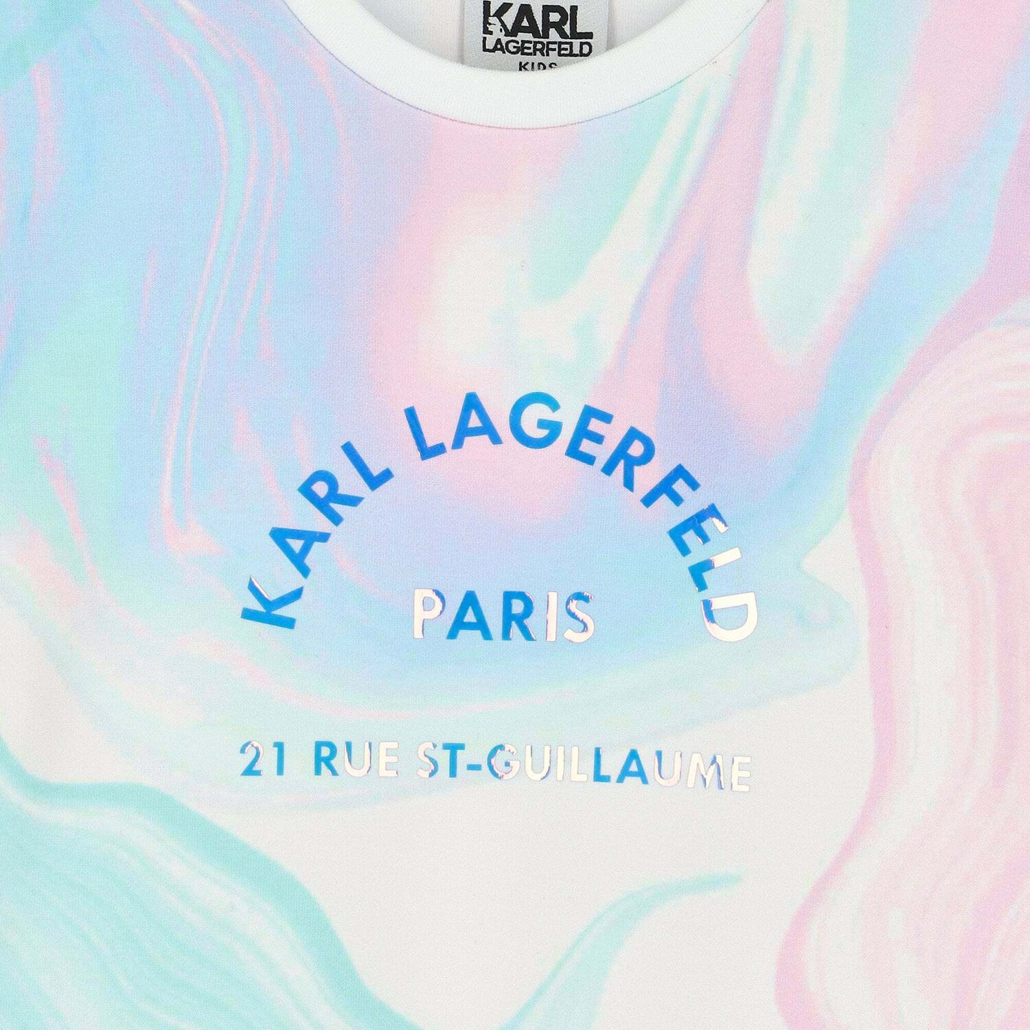 Girls White Logo Iridescent Sweatshirt, 1, hi-res image number null