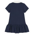 Girls Navy Blue Logo Polo Dress, 1, hi-res