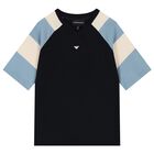 Boys Navy Blue Logo T-Shirt, 1, hi-res