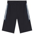 Boys Ivory & Navy Blue Shorts Set, 1, hi-res