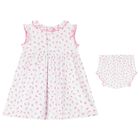 Baby Girls White Tulip Blossoms Dress Set, 1, hi-res
