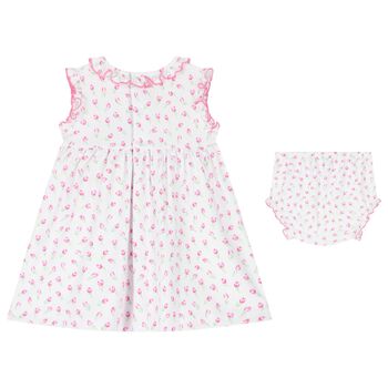 Baby Girls White Tulip Blossoms Dress Set