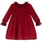 Younger Girls Red Chiffon Dress, 1, hi-res