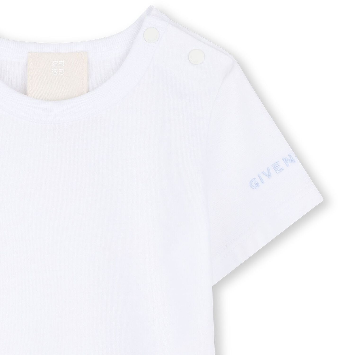 Baby Boys White & Blue Toile de Jouy Dungaree Set, 1, hi-res