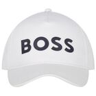Boys White Logo Cap, 2, hi-res