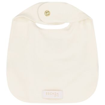 Baby Girls Ivory Logo Bib